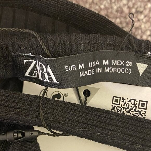 Zara Ribbed Cotton Blend Cut Out Bodysuit Women’s Black Size M - Medium - NWT - Picture 12 of 15